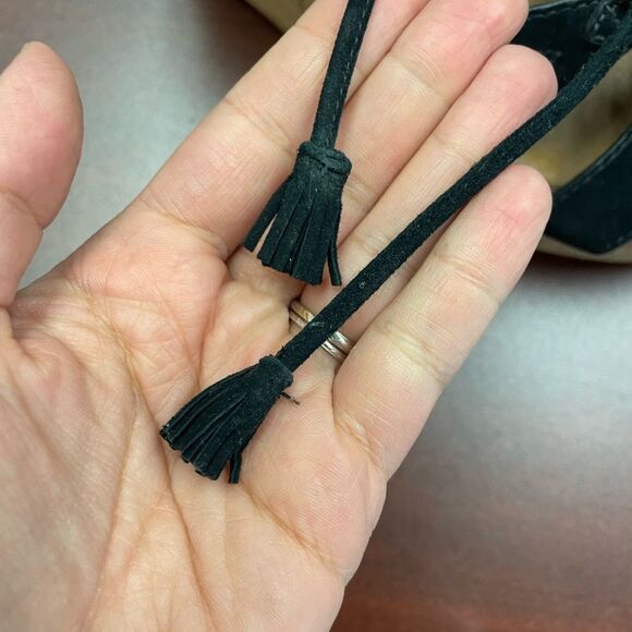 Frye Black Strappy Lace Up Platform Wedge Sandal Size 8 - Picture 4 of 7